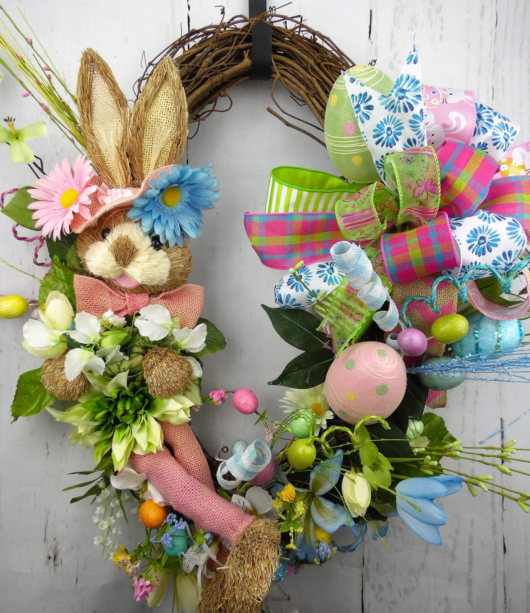 Easter Bunny Grapevine Wreath • Home Decor Wreaths | Garland ...