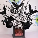Halloween Lighted Lantern with Bats 0