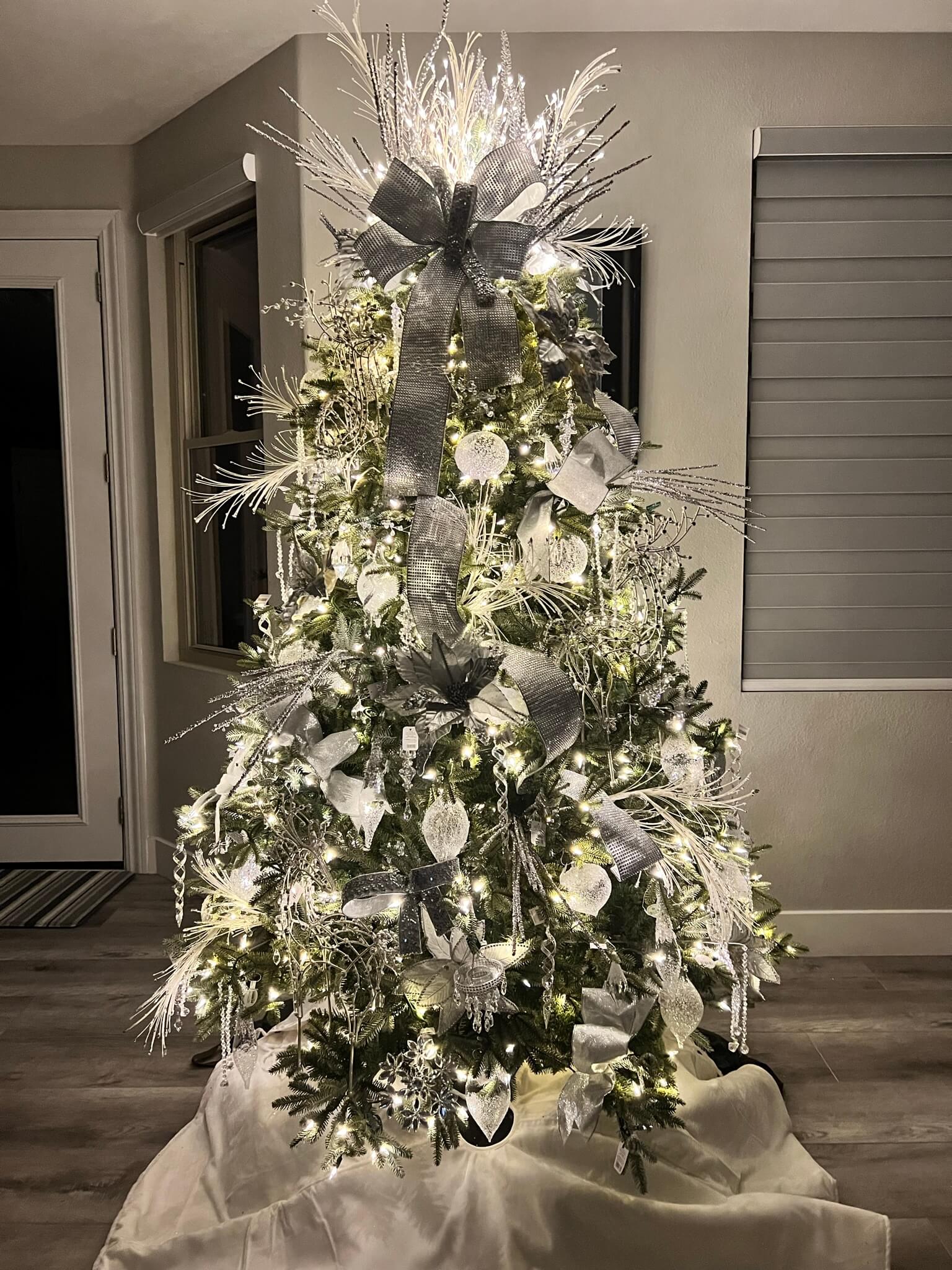 Christmas Tree White Silver Tree