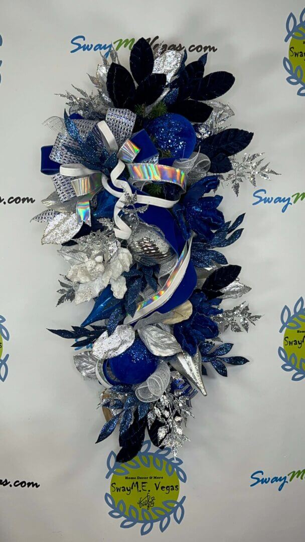 Custom Decor Design 1 Blue White Silver Christmas Swag 8 Copy rotated 1