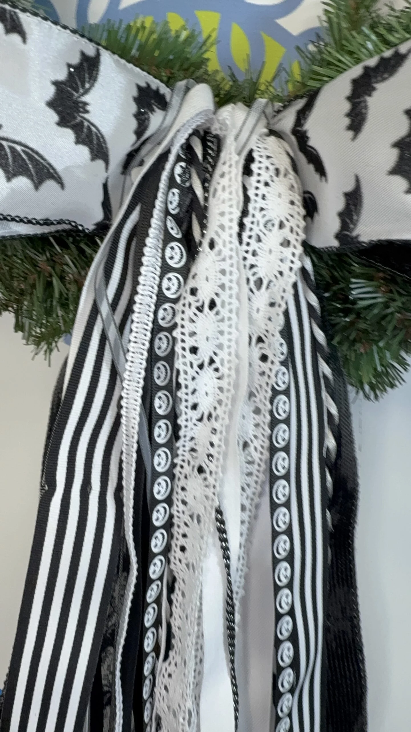 Black White Halloween Bat Bow (7)