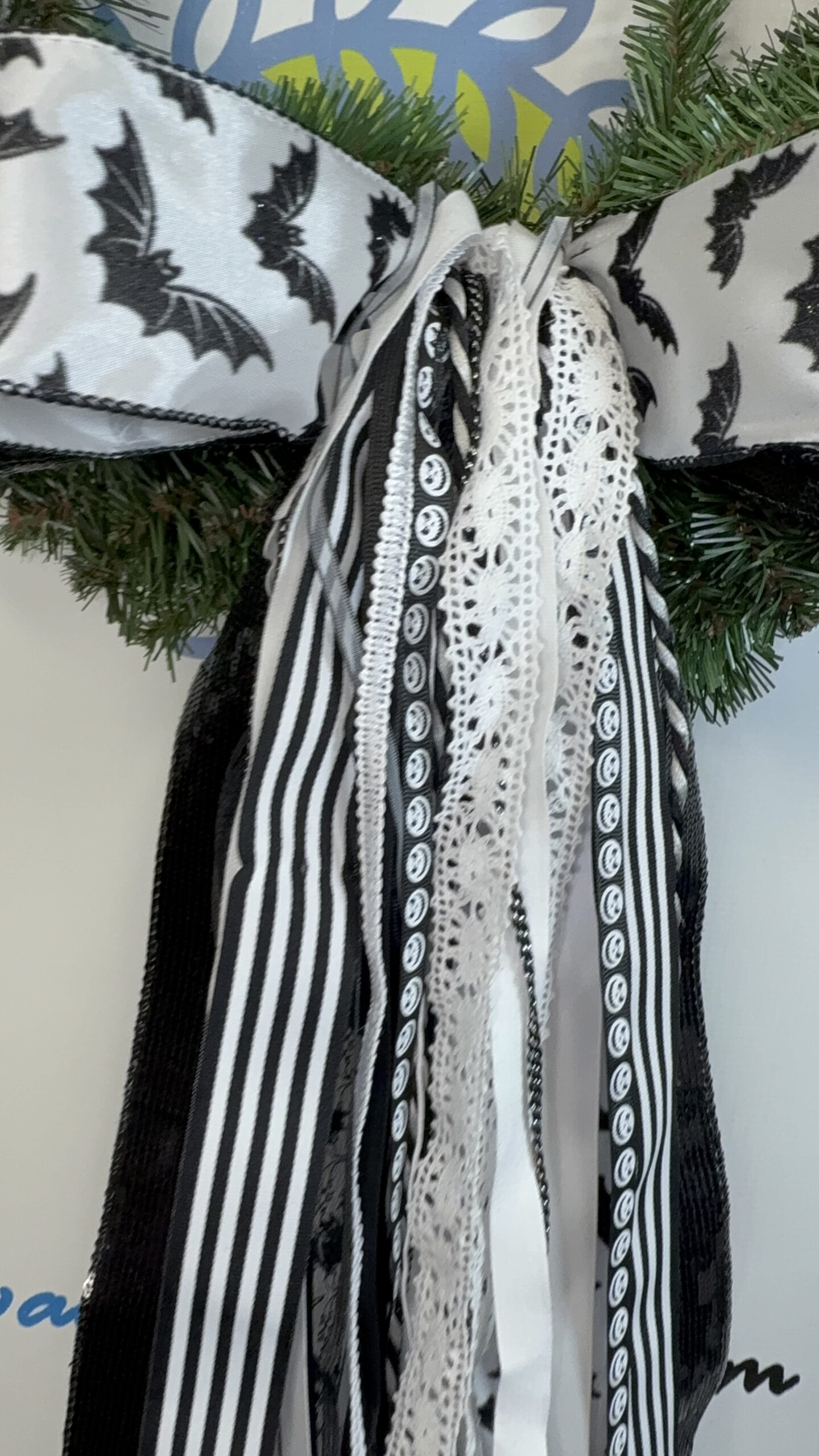 Black & White Halloween Bat Bow 4 Black White Halloween Bat Bow (8)