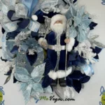 Blue Christmas Santa Wreath (2)
