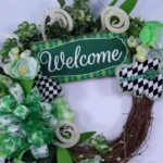St Patricks Day Welcome Wreath with Harlequin Shamrock 2 il fullxfull.1794046004 jsvw