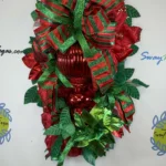 Large Red Green Christmas Swag (5)
