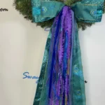 Peacock Christmas Bow With Purple Tails (11)