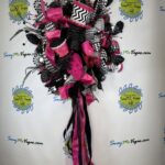 Pink Skull Halloween Wreath 6 Pink Black Skull Halloween Wreath (1)
