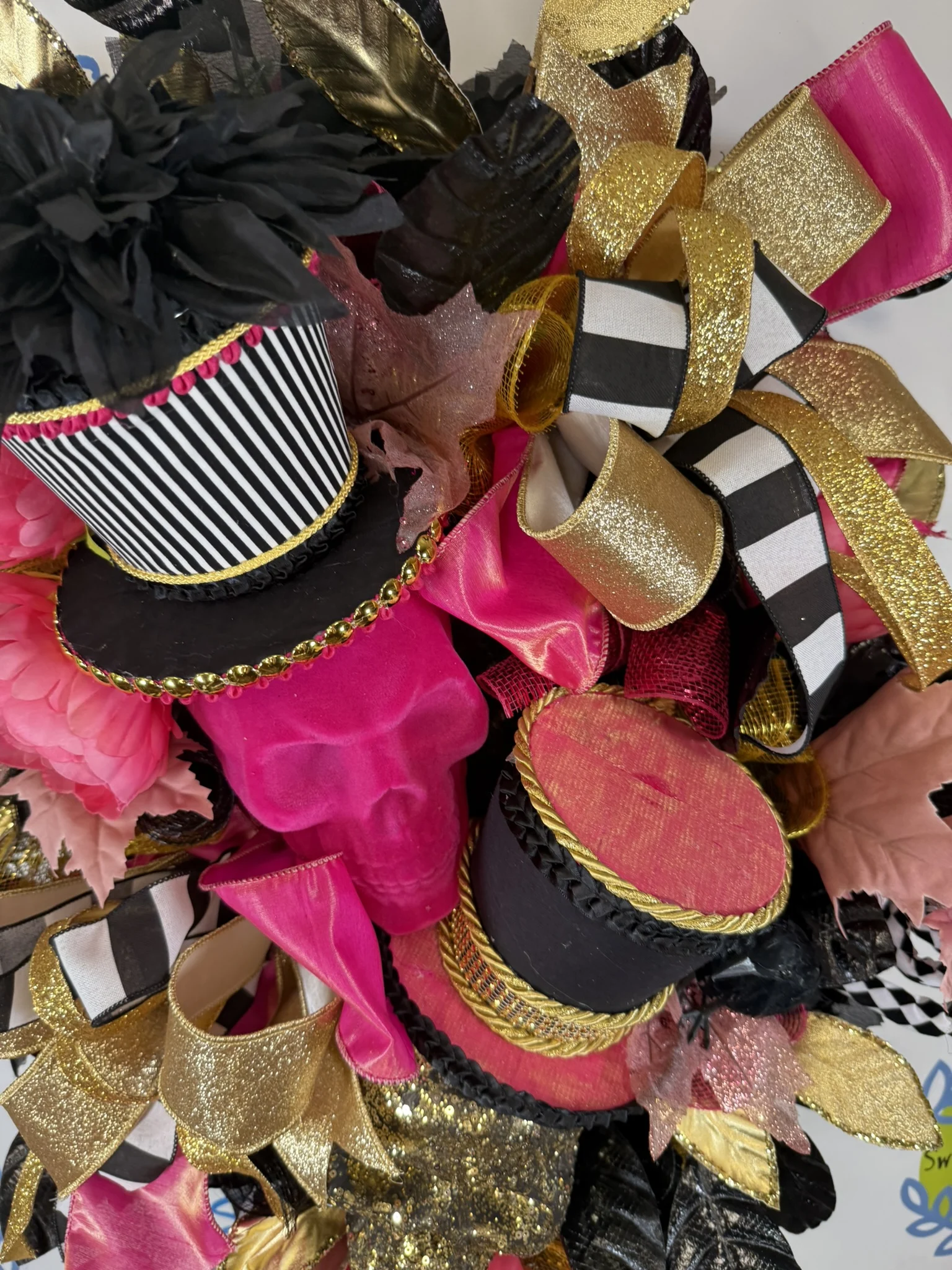 Pink Skull Halloween Wreath (12)
